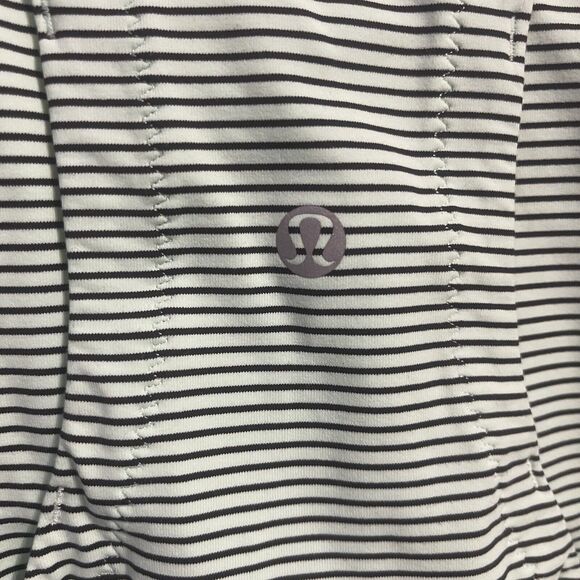 Lululemon Mint Green & Black Striped Quarter Zip Pullover Long Sleeve Top - Picture 6 of 10